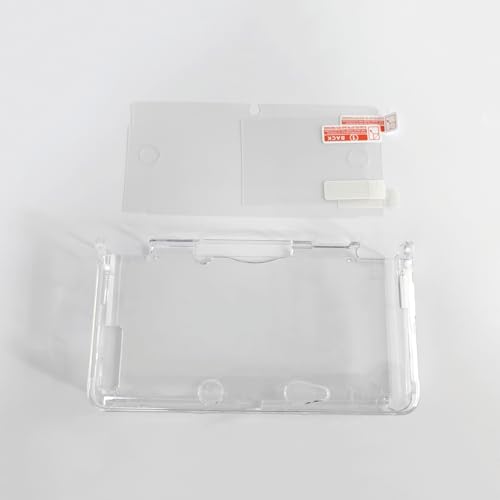 Image of Hzxkqmil Protective Case Clear Hard Shell for Nintendo 3DS Console | Clear Crystal Protective Cover + 1 Set Screen Protectors Film Accessories for Old 3DS