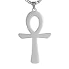 Egyptian Ankh Cross Pendant Necklace Symbol of Life Pendant Necklace Stainless Steel Classic Cross Pendant Necklace Egyptian Amulet Jewellery Necklace, M, Stainless Steel, No Gemstone #3