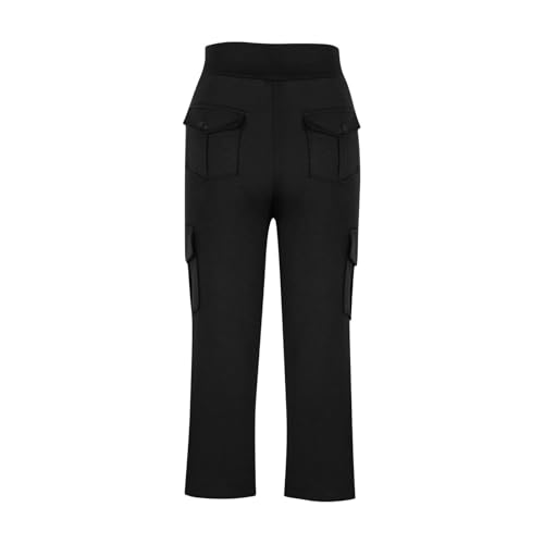 Cargo Pants with Pockets Teen Girls High Waist Baggy Yoga Pants 2025 Trendy Workout Wide Leg Casual Flare Leggings3