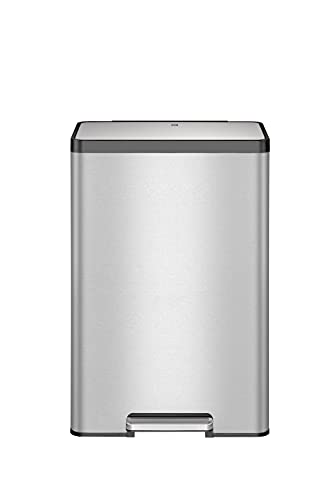 EKO Eco-Casa II roestvrij staal Step Recycler 30 liter, 36,5 x 29,5 x 64 cm, zilver