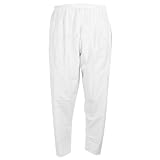 HEEPDD Men Muslim Prayer Pants, Cotton Loose Afghan Trousers with Elastic Waistband, White, XL