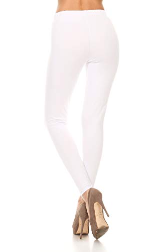 Ncl32-White-Xl Cotton Spandex Solid Leggings Made In Usa-White, Xl #TOP2