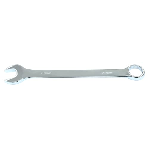 Image of Hordion 21mm Metric Combination Wrench Spanner with Box End and Open End | 12-Point Box End, Open End, Mirror-Chrome Plated, High Carbon Steel