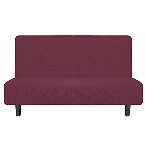 Image of Easy-Going Stretch Medium Futon Slipcover Armless Futon Cover ASH Rose
