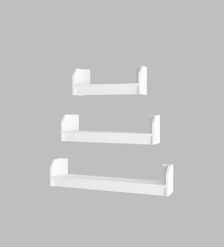 Image of REMI Multipurpose Modular Wall Racks /Shelves /Organiser /Decor Particle Board Wall Shelf (Number of Shelves - 3, White)