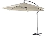 STABLE ET ÉLÉGANT - La structure du parasol est en acier robuste. Le parasol lui-même a une couleur champagne élégante qui s'intègre parfaitement à tout jardin ou patio.