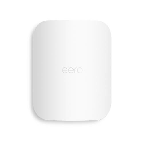 Amazon eero Outdoor 7 dual-band mesh Wi-Fi router (newest gen), weatherproof rating of IP66, coverage up to 1,390 m² outdoors, single pack, includes 30 W PoE+ adaptor