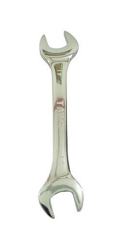 Image of TATA AGRICO D.O.E Double Open End Spanner | Self-Tightening Wrench | Chrome Vanadium Steel, Glossy Finish | 18x19mm | Durable Repairing Tool Accessory for Home & Workshop Repairs | (SMD507, Pack of 1)