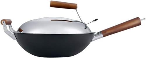 DFEDHF Stainless Steel Wok no Oil Smoke Cooking Pot no Coating Non-Stick Cooker Gas Cooker Household Pot
