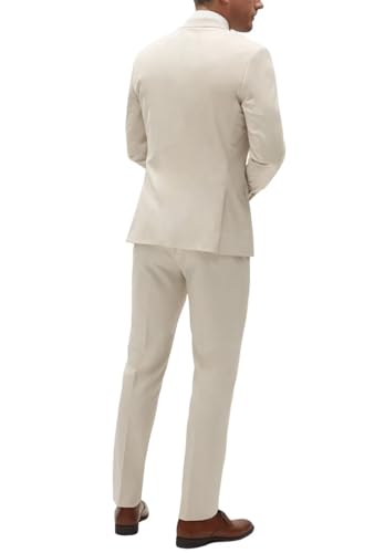 Men's 2 Piece Suit Slim Fit Tuxedos for Men Blazer Pants Set Wedding Summer2