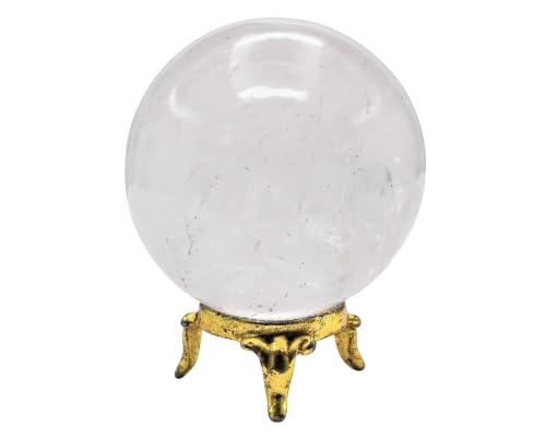 Image of Certified Clear Quartz Crystal Ball for Meditation - Premium Crystal Vastu Items for Home and Feng Shui Items for Good Luck - Ideal for Pooja Supplies and Spiritual Practices (2.5 inch Inch)
