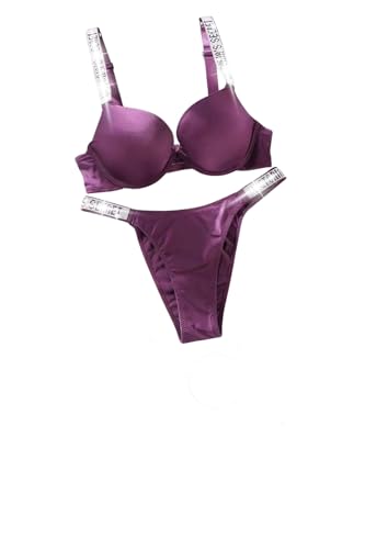 Image of Women Girl's Plain Cotton Padded Push-up Wireless Underwired Sports Non Padded Regular V Secret Everyday Wear Stylish Wired Non-Wired Full Coverage T-Shirt Solid Bra Underwear Lingerie Set