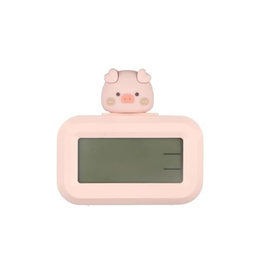 Pokinge 1Pcs Cartoon Digital Alarm Clock Cute Pig Countdown Timer LED Mini Electronic Clock Calendar Desktop Clock Creative Study Gift for Student