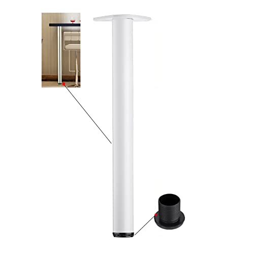 Meiping910226 1 pièce Pieds de Table Réglables en Acier Inoxydable,Pieds de Meuble Support pour Armoire Tiroirs Plans de Travail de Cuisine,Ø60mm,Réglable en Hauteur 30mm,Blanc(Size:H: 30cm)