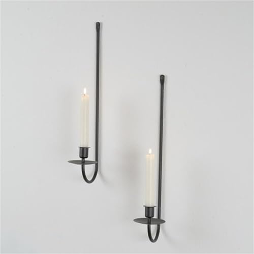 Candelabro de pared de metal: pack de 2 candelabros colgantes para hogar 2