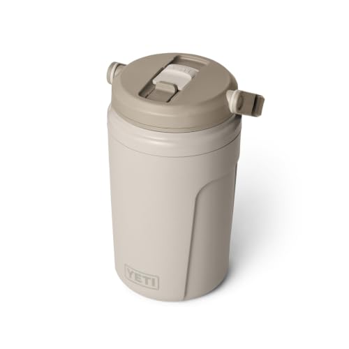 Image of YETI Silo 40 oz Insulated Magslider Straw Cap Water Jug - Leakproof, Lightweight Sports Bottle with Fence Hook Handle - Keeps Drinks Ice-Cold - Ideal for Gym, Sports & Tournaments, Cape Taupe