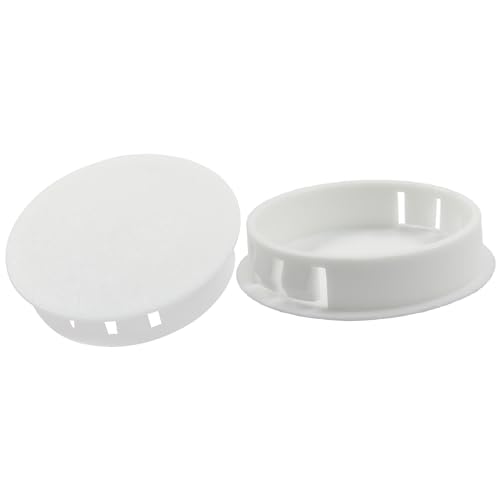 Image of 50PCS 1 Inch / 25mm Hole Plugs, Plastic Flush Type Hole Plugs Snap in Locking Hole Tube, Furniture Fencing Post Pipe Insert End Caps (White)