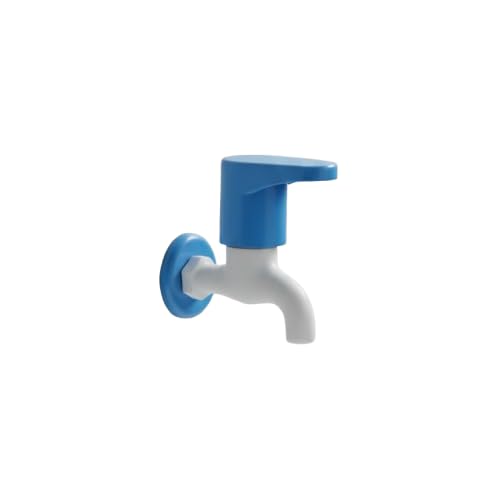 PTMT Bib Tap for Bathroom & Kitchen (Blue) | Rust-Free Plastic Water Tap with Flange | Easy Install Wall-Mounted Faucet for Wash Basin & Sink-image-11