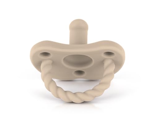 Image of Sweetie Silicone Pacifiers for Newborn Pacifier Soother Baby Pacifier Soft Silicone Certified BPA Free Set of 2 (Light Brown)