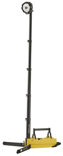 Image of Streamlight 45680 Portable Scene Light EXT 10,000-Lumen Collapsible, Rechargeable Flood Light with Heavy-Duty Shoulder Strap, 120-Volt AC Charger and 7-Foot Extension Pole, Yellow