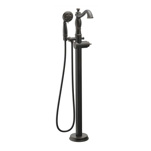 Delta Freestanding Tub Faucet with Hand Held Shower, Oil Rubbed Bronze Floor Mount Tub Filler, Venetian Bronze T4797-RBFL-LHP (Valve and Handle Not Included)