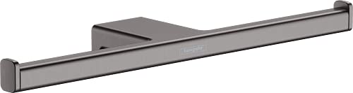 Preisvergleich Produktbild hansgrohe Doppel-Toilettenpapierhalter AddStoris, Doppelpapierrollenhalter Brushed Black Chrome, 2 Rollen