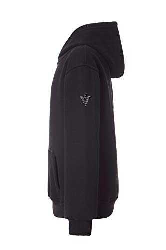 Black 7-8 Girls Slim Fit Girl's Personalised Horse Riding Crystallised Equestrian Hoodie Varsany #TOP3