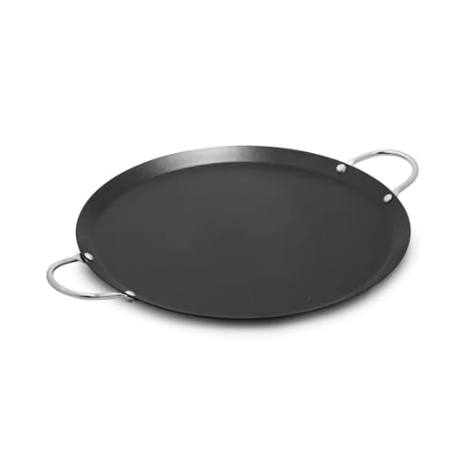 IMUSA 13.5in Carbon Steel Nonstick Round Comal with Metal Handles, Black