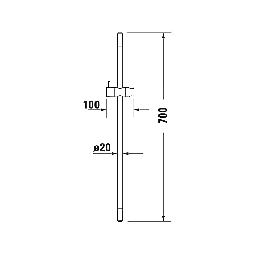 Barre de douche Duravit Universal 700 mm avec support réglable chromé - 7