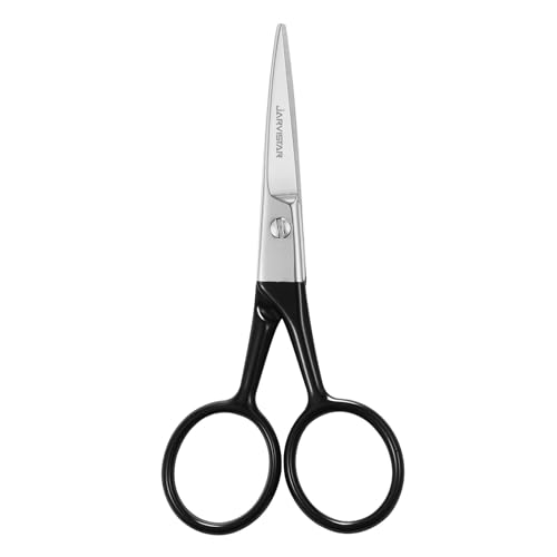JARVISTAR Tijeras de uñas negras, tijeras de precisión de acero inoxidable afiladas de 4 pulgadas, uso versátil, recorta los bordes de las uñas, elimina callos y para cortar barba y cejas