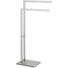 GraniteFree Standing Stainless Steel Hand Towel Stand, Bathroom Hand Towel Organizer Stand, with Ganite Rounded Pedestal