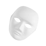 [Alasum] 白無地ペイント仮面 フルフェイスコスチューム パルプ素材採用 柔軟紐快適フィット Diy用お絵かき仮面 仮装や教育用に