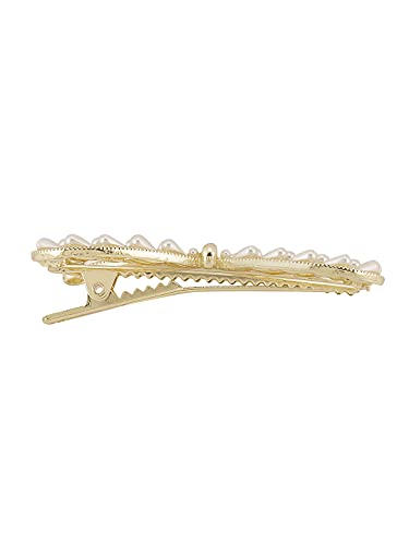 3pc Stylish Bow Tie Pearl Hair Pin Bobby Clips