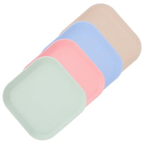 VICASKY 4pcs Cat Food Plates Shallow Bowls for Kittens Legged Pets Nonslip Base Design Reduces Strain Overeating for Small Easy Mealtime