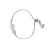WRITWAA Pulsera de Metal Ajustable y Antióxido en Color Plata Diseño de Onda Elegante para Mujer, Joyería de Moda Adecuado como Obsequio Original