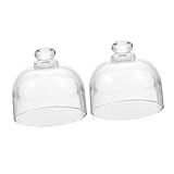 MAGICLULU 2 Stück Glas Kuchenhaube Transparent Multifunktional Staubdicht Stabile Desserthaube Durchmesser für Hochzeit Restaurant Kuchen und Dessertpräsentation