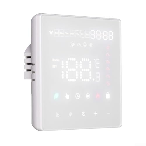 AugustknowU Thermostat, Smart Thermostat with Adjustable Screen Brightness Programmable Wifi Thermostat for Efficient Electric Heating And Water Boilers(GB)