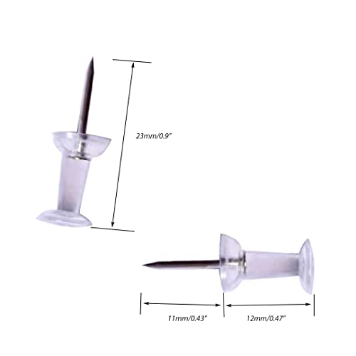 image for HeGangLy Push Pins-130pcs Clear PushPins, Bulletin Board Thumb Tacks f