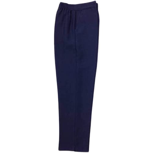 Style Spot Ladies Womens Half Elasticated Waist Work Stretch Trouser with Pockets Pants Machine Washable Casual Trouser (Navy, 16 Size 27")