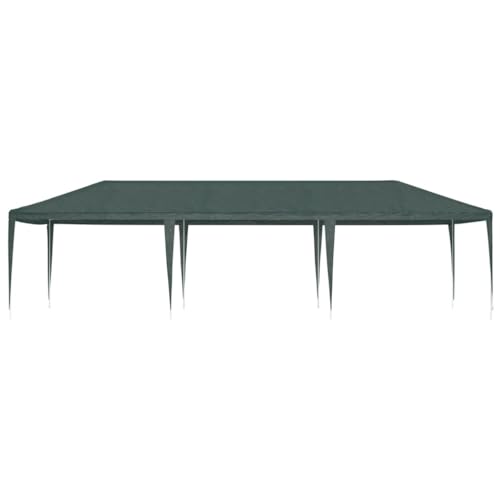 Tente de réception 4x9 m verte avec structure acier inoxydable stable pour jardin - 4