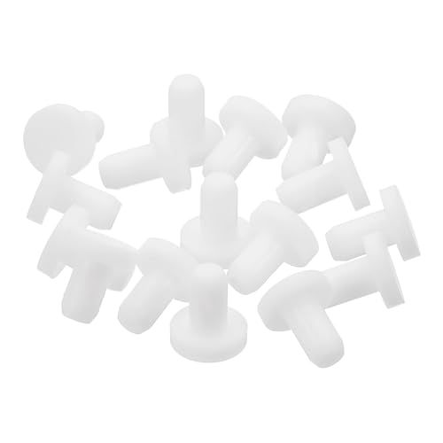 Image of uxcell 32 Pieces White Rubber Stopper, 3.3mm Plug Holes for 3mm /0.11 inch Hole