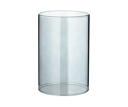 EDZARD Ersatzglas dunkel für Kerzenleuchter-Serien Mascha und Bamboo, Höhe 15 cm, Durchmesser 10 cm, Windlichtglas, Glaszylinder ohne Boden