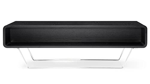 Modern Miles Dark Wood Veneer Coffee Table With Metal Base #TOP4