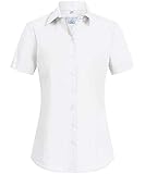 GREIFF Größe 48 Corporate Wear Basic Damen Bluse Kurzarm Regular Fit Weiss Modell 6529 1130