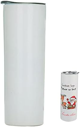 Gteller Double Wall 18/8 Stainless Steel Vacuum Slim Skinny Tumbler with Straw and lid, Insulated Travel Mug Keeping Beverage Cold and Warm (Black, 20oz)