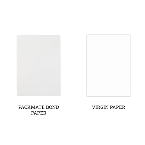 Image of Packmate Recycled Bond Paper |120 GSM | A4 Size |100 Sheets | Natural Shade (Not Bright White) | Unbleached Chemical Free Recycled Paper | Compatible with both Inkjet, Laser jet Printer