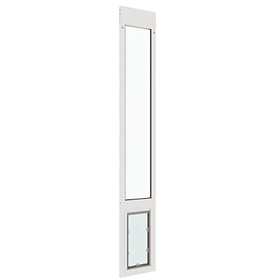 Liberty Pet Door for Sliding Glass Door | Aluminum Frame with Closing Cover | for Home & Rentals | Clear Glass | White, Medium Flap, 74" - 75.5" Slider Height