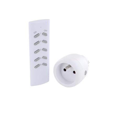 CHACON Kit télécommande sans fil 4 canaux + prise - portée 30m - Blanc- 2300W