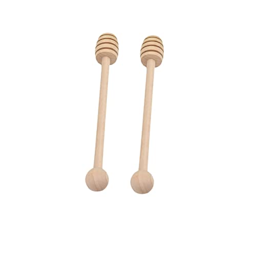 GRIRIW 2pcs Stirring Rod Bread Whisk Pancake Syrup Dispenser Stirrer for Honey Mini Honey Dippers Beekeepers Honey Server Honey Stirrer Honey Jar Dipper Wooden