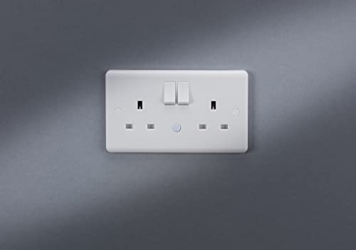Knightsbridge 13A 2G DP Switched Socket with Night Light Function, Double Pole Switch, Automatic On-Off-On Operation, White - Image 4